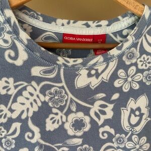 Cotton Floral Tee, Gloria Vanderbilt L/XL